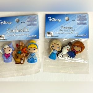 Disney Sewing Buttons Cinderella and Frozen